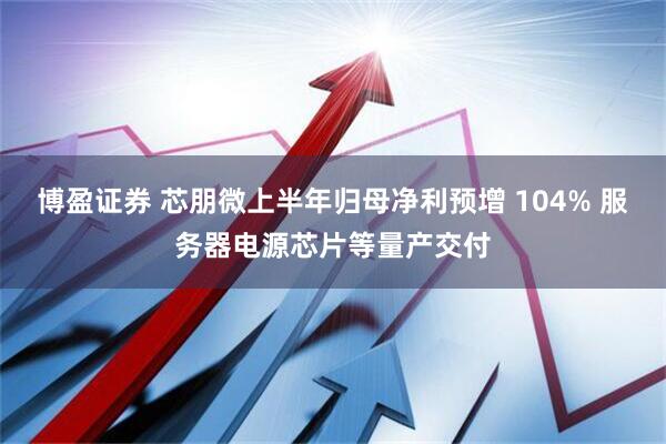 博盈证券 芯朋微上半年归母净利预增 104% 服务器电源芯片等量产交付